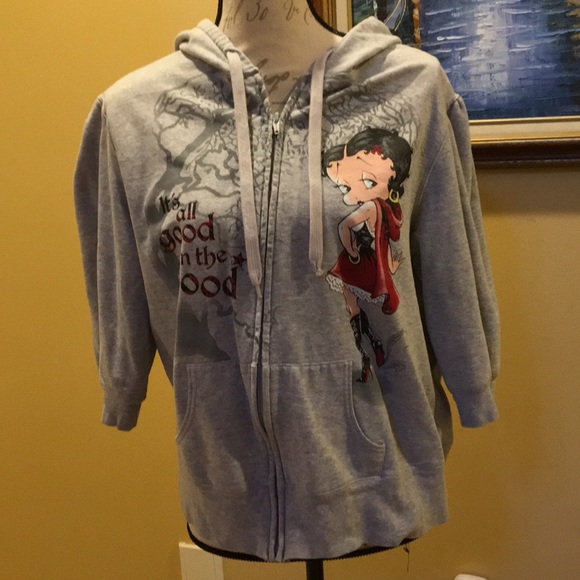 Betty Boop Tops Betty Boop Gray Hoodie Red Ridding Hood 2xl Hoody Poshmark